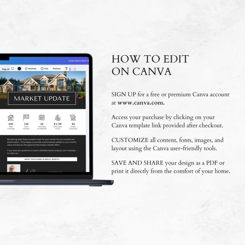 Market Update Real Estate Template Realtor Market Report Flyer Luxury