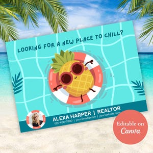Real Estate Summer Postcard, Realtor Summer Postcard Template, Summer Farming Card, Real Estate Farming, Canva Postcard Mail