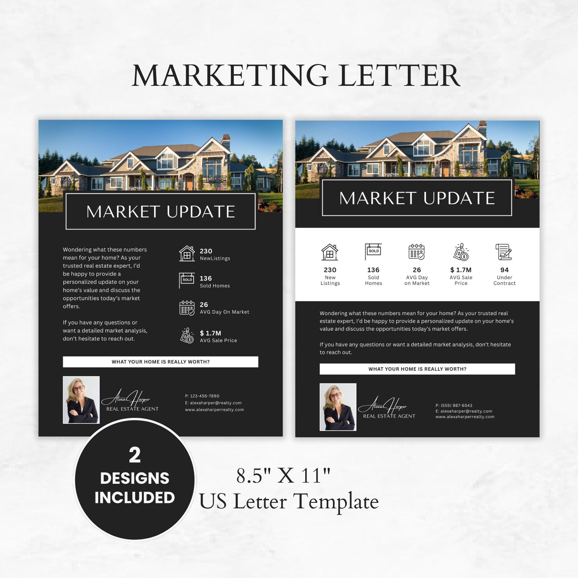 Market Update Real Estate Template, Realtor Market Report Flyer, Luxury