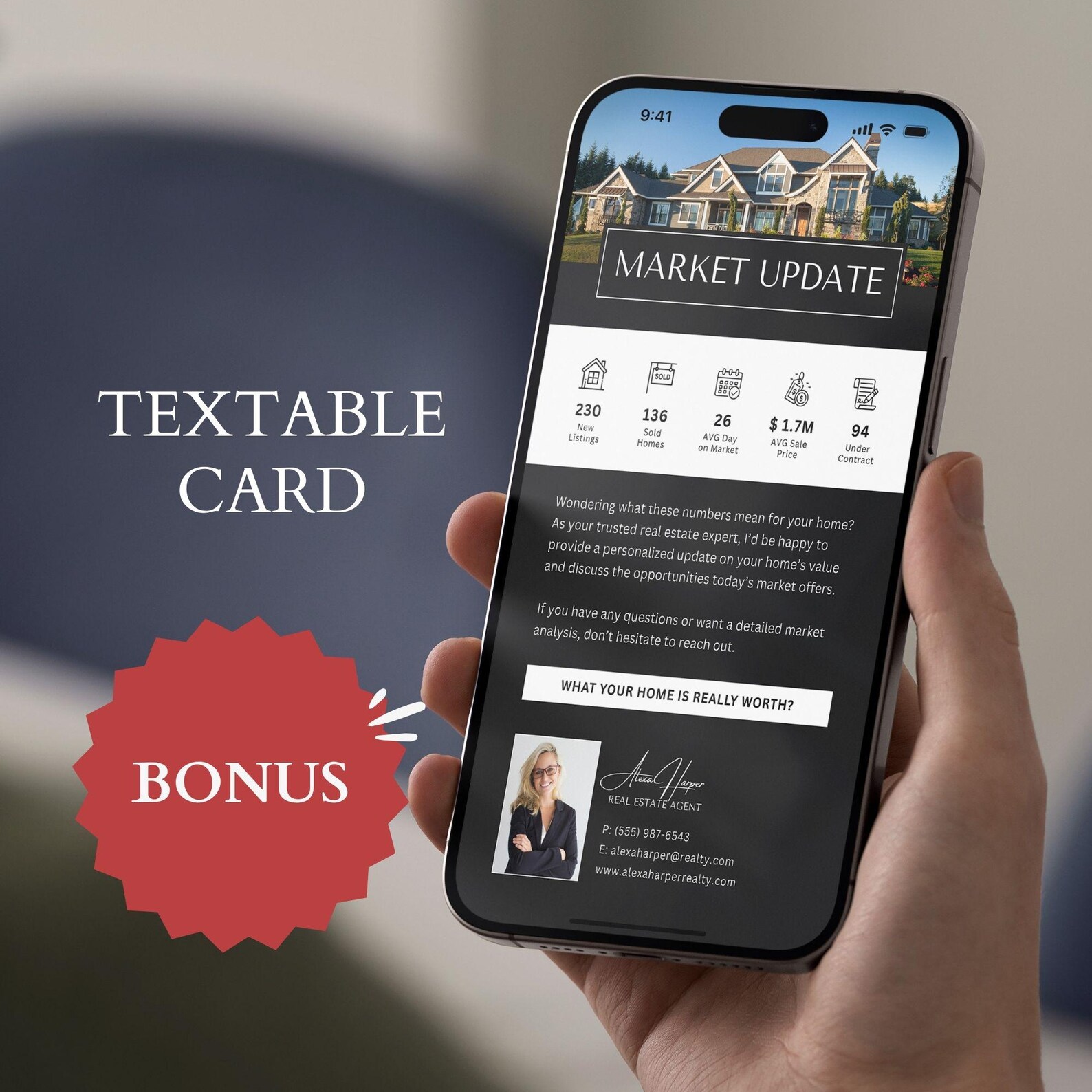 Market Update Real Estate Template, Realtor Market Report Flyer, Luxury