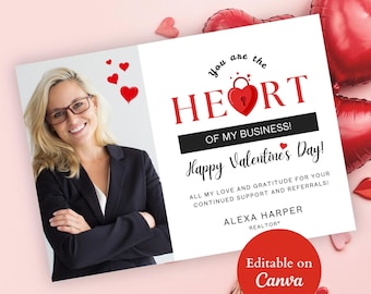 Real Estate Valentines Day Postcard, Agent Valentine Mailer, February Realtor Marketing, Farming Postcard