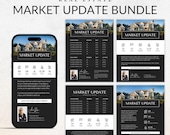 Real Estate Market Update Flyer Bundle, Realtor Marketing Letter, Market Report Templates, Real Estate Farming Textable Market Analysis