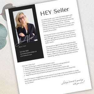 Carta de prospección inmobiliaria FSBO, venta por propietario, carta de marketing inmobiliario, plantilla de Canva para carta a propietario