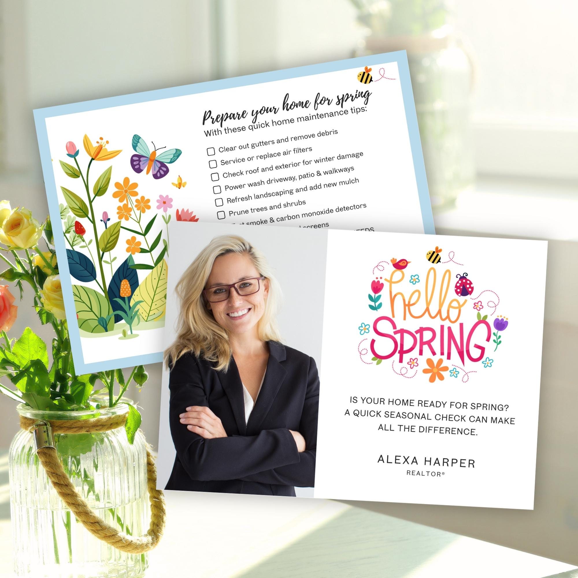Spring Home Maintenance Checklist for Realtor, Real Estate Hello Spring ...
