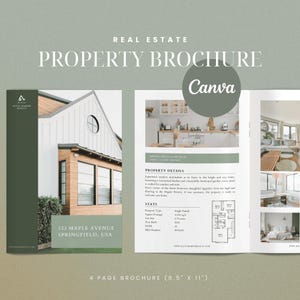Brochure immobiliare di lusso Marketing immobiliare per nuovi annunci Brochure Open House Modello di marketing immobiliare modificabile Modello Canva