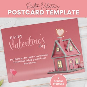 Valentines Day Real Realty Postkarte Realtor Pop By Karte Real Realmamma, Real Realtor Postkarten Vorlage Canva