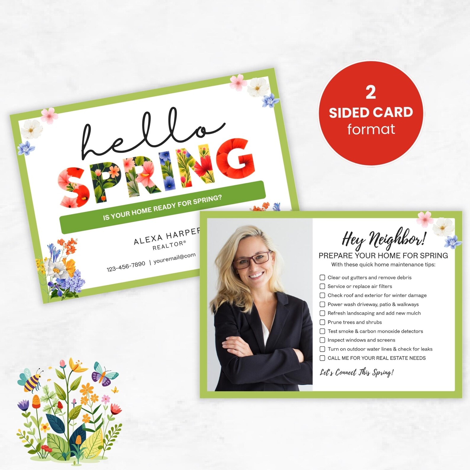 Spring Home Maintenance Checklist Postcard, Realtor Marketing Mailer ...