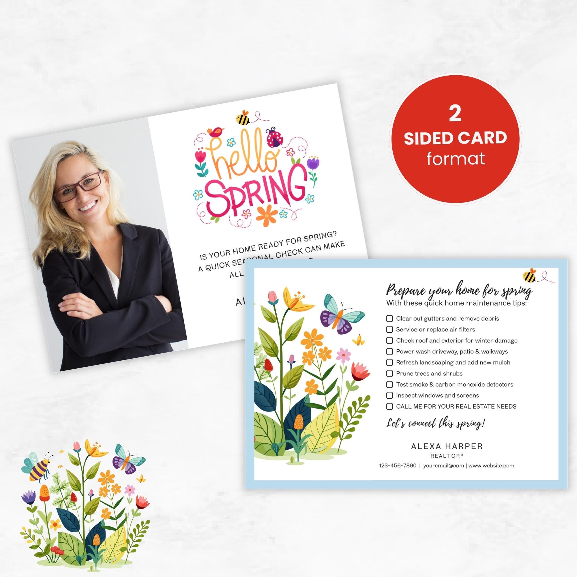 Spring Home Maintenance Checklist for Realtor, Real Estate Hello Spring ...