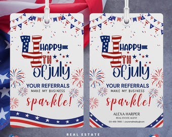 4th of July Realtor Pop By Tags, Real Estate Pop-By Tag, Independence Day Tags