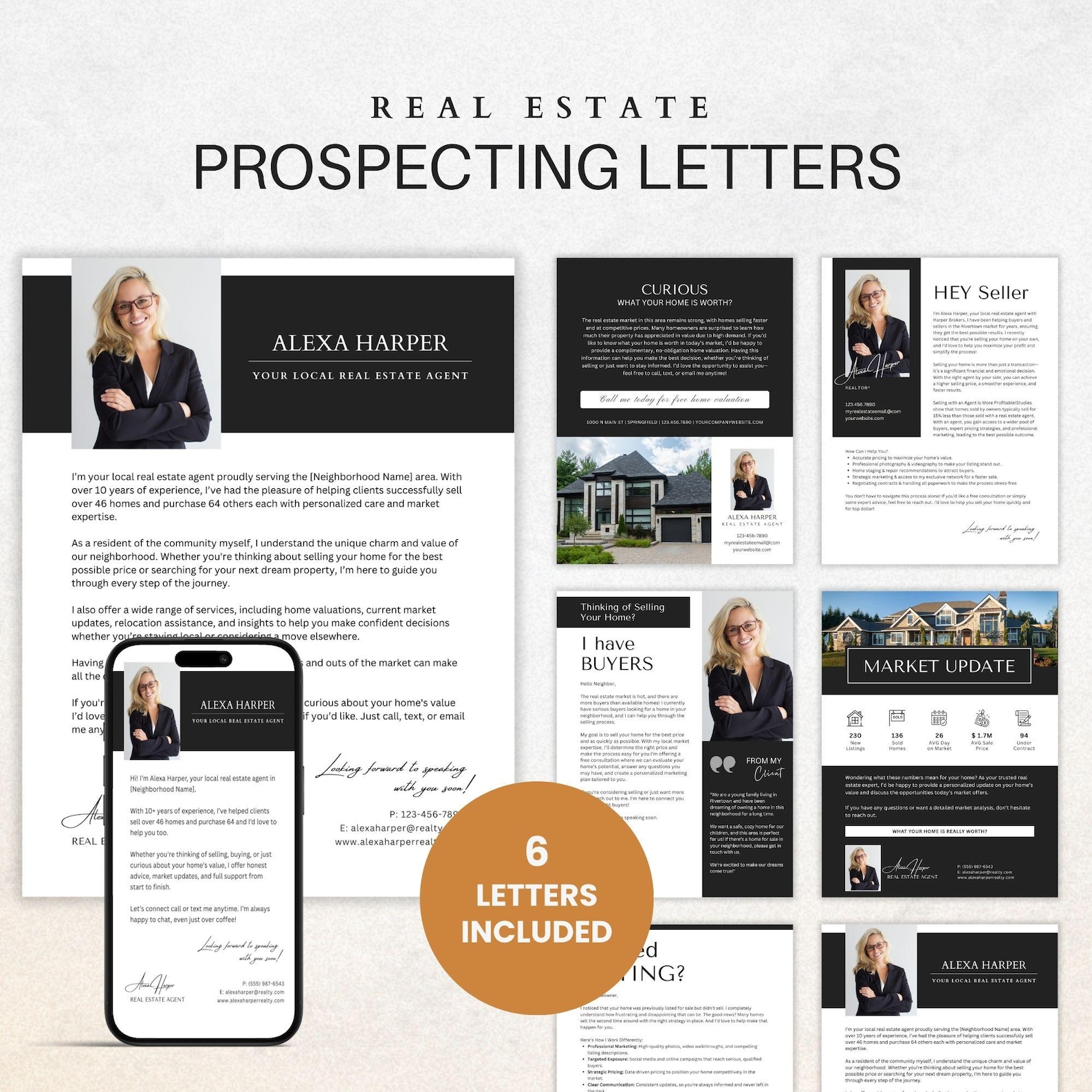 Luxury Real Estate Letter Bundle, Realtor Farming Letters, Prospecting ...