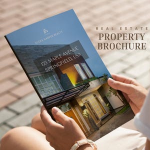 Modello di brochure immobiliare Brochure di proprietà di lusso Volantino di marketing modificabile Brochure di Open House per agenti immobiliari Modello Canva
