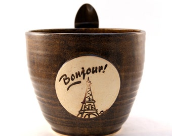 Bonjour - Eiffel Tower-  a really Big Cereal Bowl - Ready to Ship