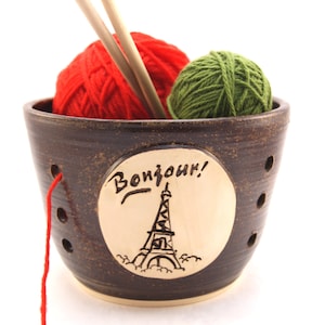 OOLaLa Yarn Bowl for Francophiles Ready to Ship image 1