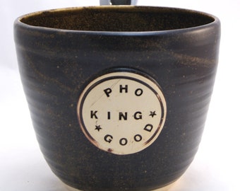 Pho King Good - Pho Real - Huge Noodle Bowl with Spoon Holder - graduation gift - student gift