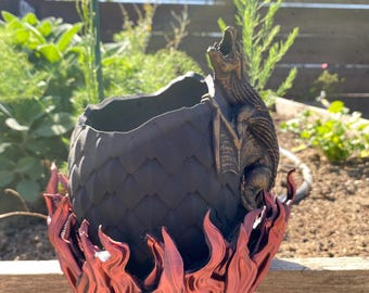 Dragon Egg Planter Dark Flame