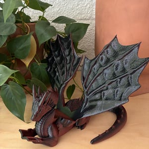 Dragon Book Holder Red and Black silk