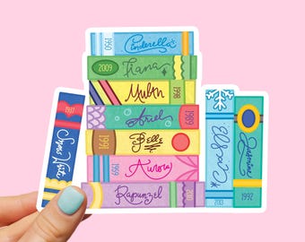 Disney Princess Bookstack Sticker | Fairytale Vinyl Decal