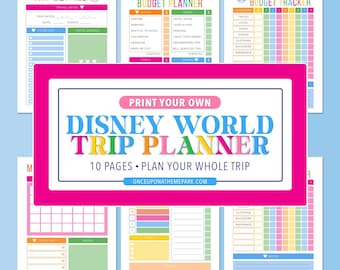 Printable Disney World Vacation Planner, Family Trip Organizer (PDF)