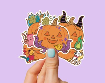 Juego de pegatinas de calabaza de los villanos de Disney / Calcomanías de vinilo impermeables