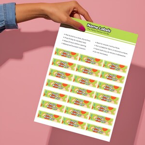 Personalised Kids Name Labels | Waterproof & Scratch Resistant School and Daycare Stickers | Great For Lunchboxes | 21 Stickers on a Sheet
