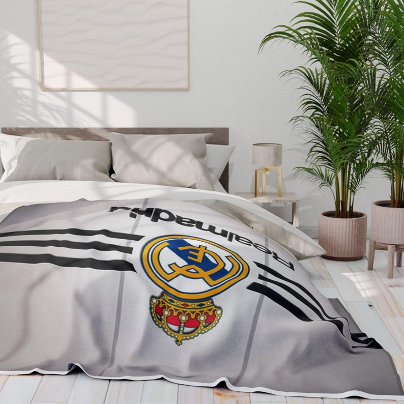 Fleece Blanket, Real Madrid, Cozy Gift Blanket - Soccer Fans, Home Decor, Gift for Him, Winter Blanket, Sports Throw image 7