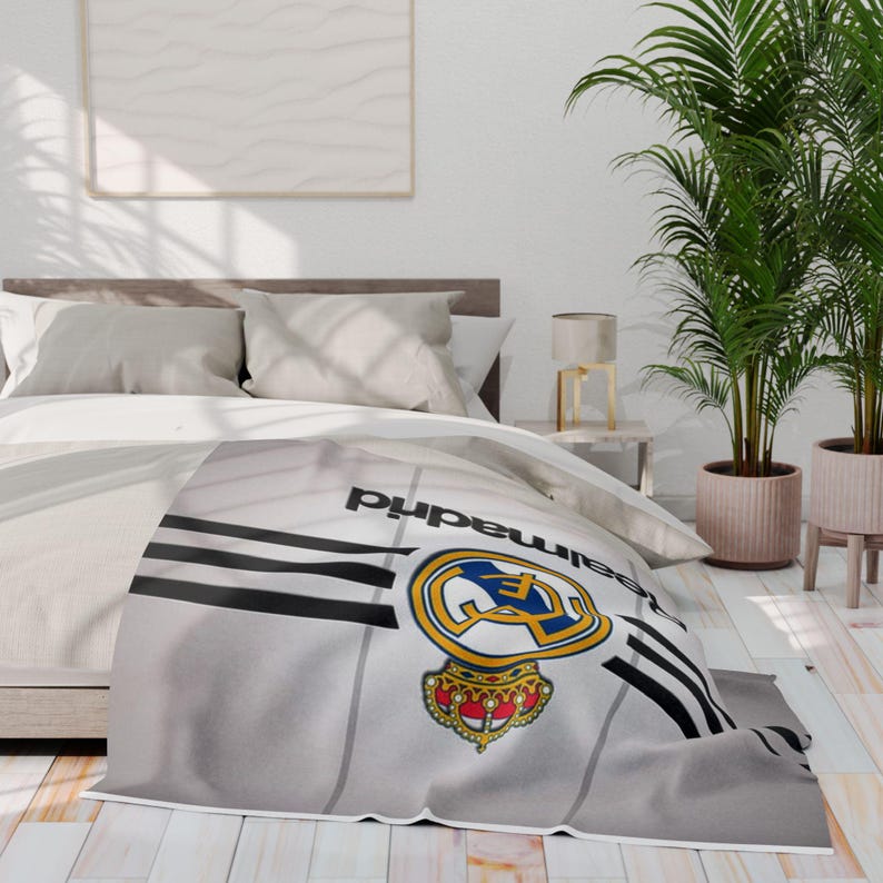 Fleece Blanket, Real Madrid, Cozy Gift Blanket - Soccer Fans, Home Decor, Gift for Him, Winter Blanket, Sports Throw image 9