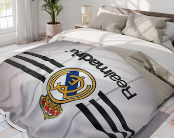 Fleece Decke, Real Madrid Fleece Decke, Kuschelige Geschenk Decke - Fußball Fans, Home Decor, Geschenk für Ihn, Winter Decke, Sport Decke