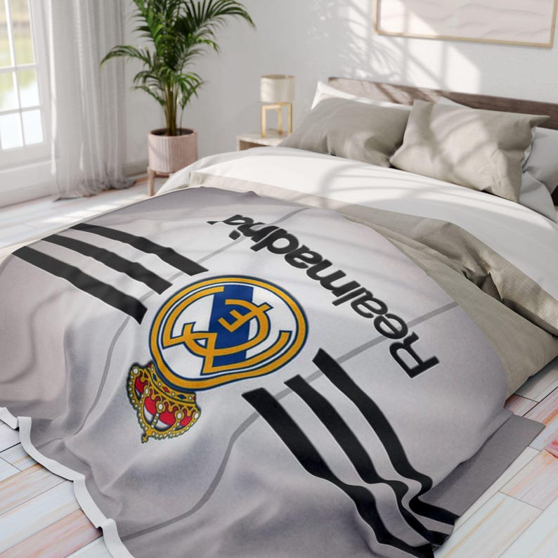 Fleece Blanket, Real Madrid, Cozy Gift Blanket - Soccer Fans, Home Decor, Gift for Him, Winter Blanket, Sports Throw image 1