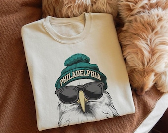 Sweatshirt Philadelphia Eagles mascotte: uniseks cadeau voetbalfan