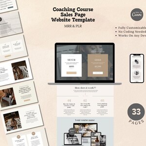 Website Vorlage für Coaches, Canva Vorlage - Business Coaches, Coaching Kreative und Inhaltsersteller, Verkaufsseite