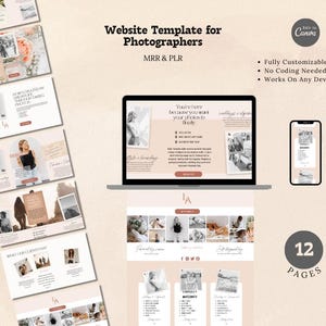 Website Vorlage, Fotograf Website Vorlage, Boho Website Vorlage für Fotograf, Fotografie Website, Canva Website Design