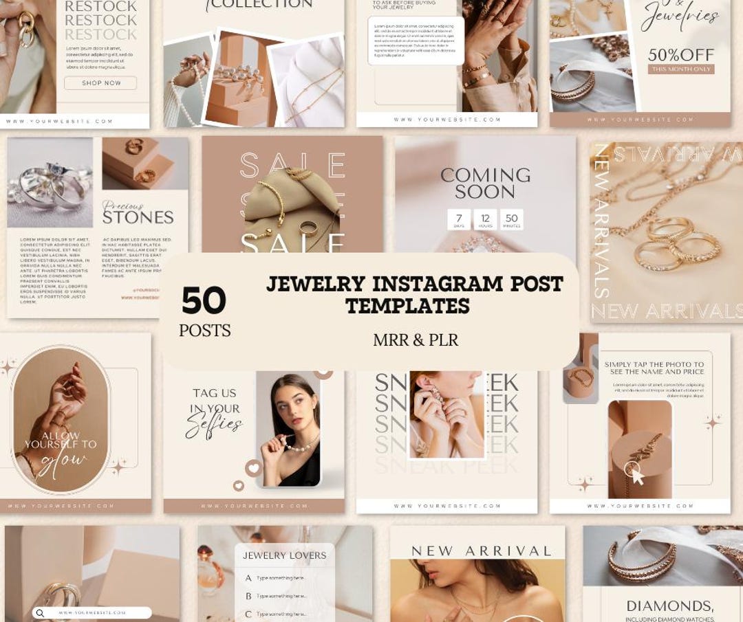 50 Jewelry Instagram Post Templates for Jewelers | Canva Editable ...