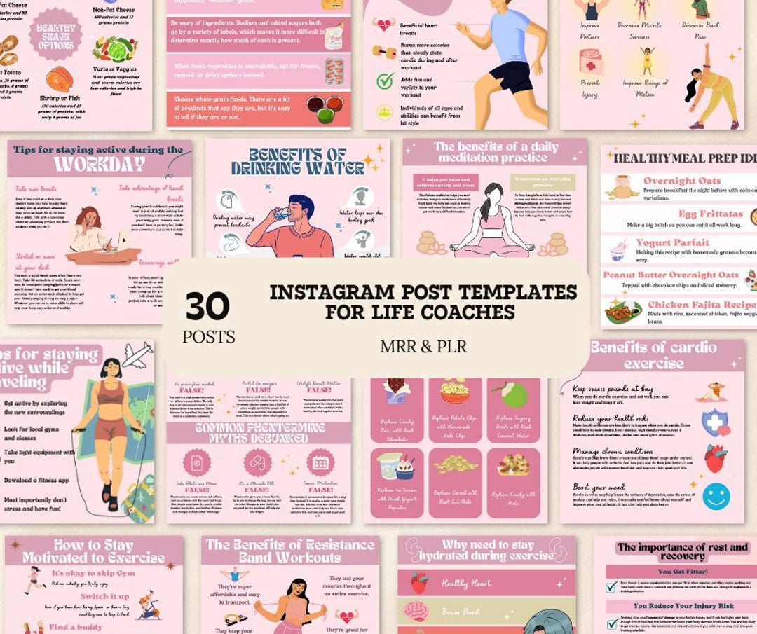 30 Editable Instagram Post Templates for Life Coaches | Canva Designs ...