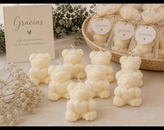 Candele a forma di orsetto (baby shower)