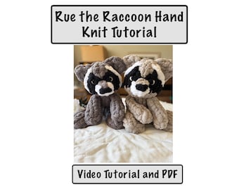 Rue the Raccoon/chunk Knit Pattern/finger Knitting/snuggler/lovie