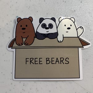 Free Bears Box Vinyl Sticker | We Bare Bears Sticker