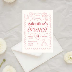 Galentine's Brunch, Girls Night, Roze esthetiek, Vrouwelijk feest, Vintage brunch, Bruidsbrunch, Girly-evenement, Vriendschapsviering