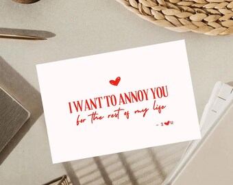 Tarjeta de aniversario romántica / Tarjeta del día de San Valentín / Tarjeta de amor linda / Tarjeta de novio / Tarjeta de esposo / Tarjeta de esposa / Regalo para el mejor amigo