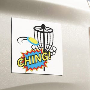 Disc golf vinyl bumper sticker magnet gift for disc golfer car, disc golf accessories gifts for guys, frisbee golf magnet for truck