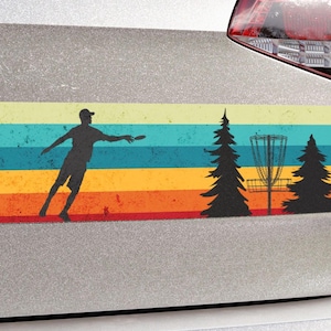 Disc golf vinyl bumper sticker magnet gift for disc golfer car, disc golf accessories gifts for guys, frisbee golf vinyl sticker magnet