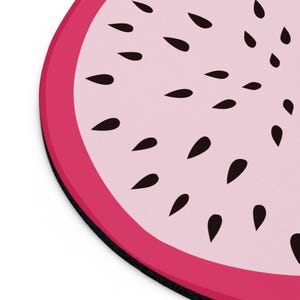 Dragon Fruit Mouse Pad: Round Desk Mat, Original Art