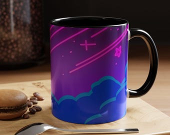 Mug, Subtle Pride Bi Pride Shooting Stars Coffee Cup, LGBT Gift, LGBTQ Pride, Pride Flag, Queer Decor, 11oz 15oz