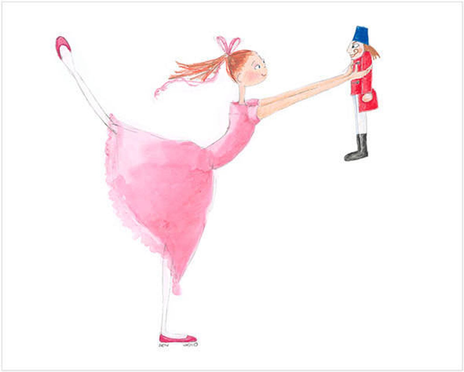 THE NUTCRACKER-Clara&amp;Nutcracker-5x5Print of | Etsy