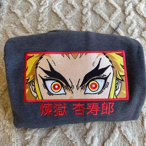 Anime Embroidered Sweater | Flame Hashira | Demon Slayer - Hashira
