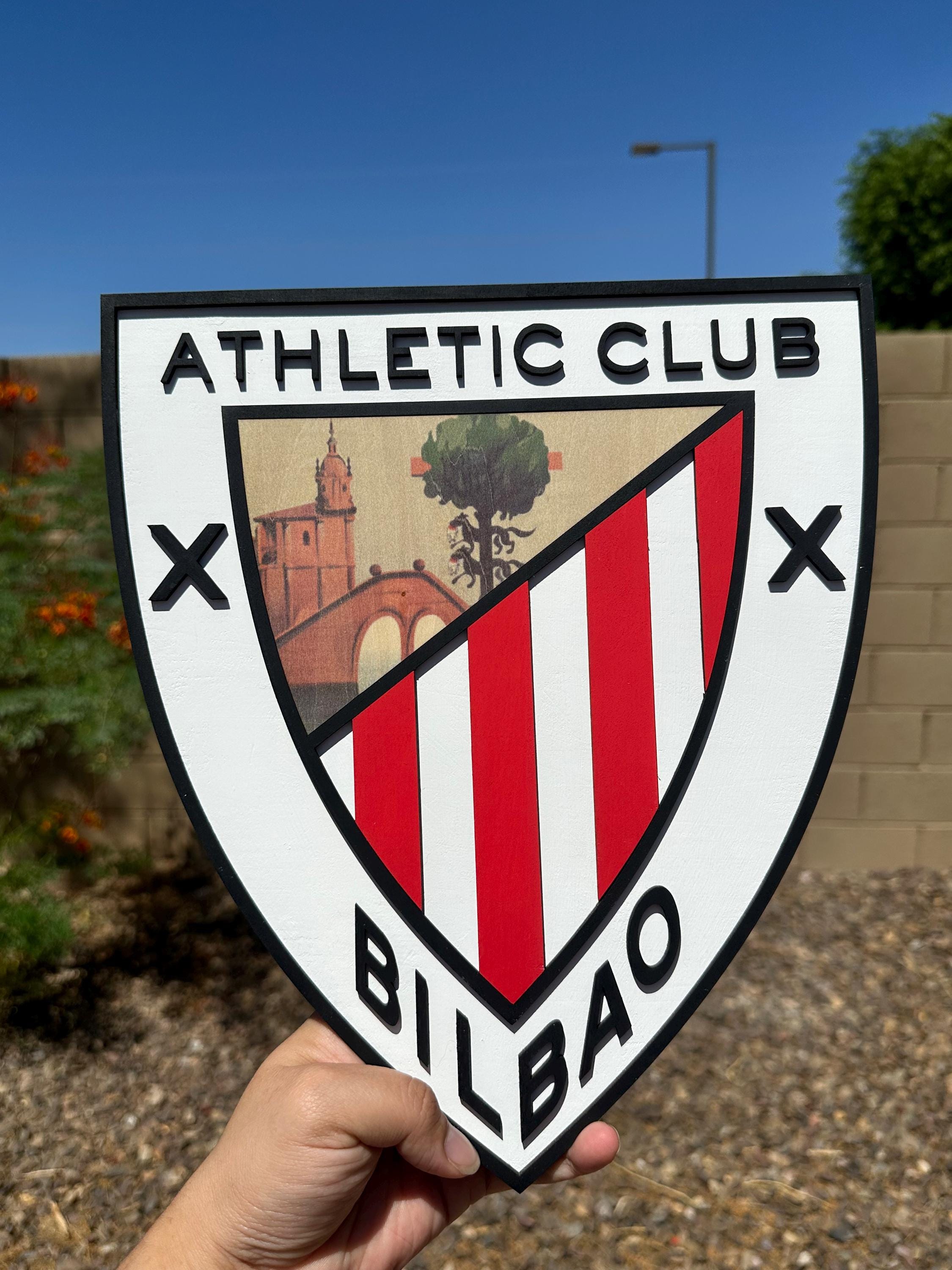 Athletic Club Bilbao Porta carte in pelle bovina, colore nero con