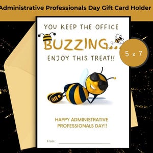 Administrative Professionals Day Gift Card Holder, Secretaries Day, Printable Gift Card Holder, Secretary Gift, Executive Assistant