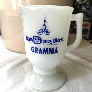 Milk glass Walt Disney Gramma pedestal mug