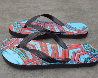 Artsy Modern Flip Flops Summer Sandals Footwear