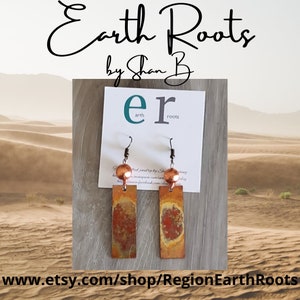 boho style flame painted copper earrings  boho style earrings  copper earrings  fire painted earrings