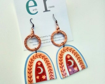 boho style copper and lucite earrings//boho earrings//earrings//summer earrings//summer style